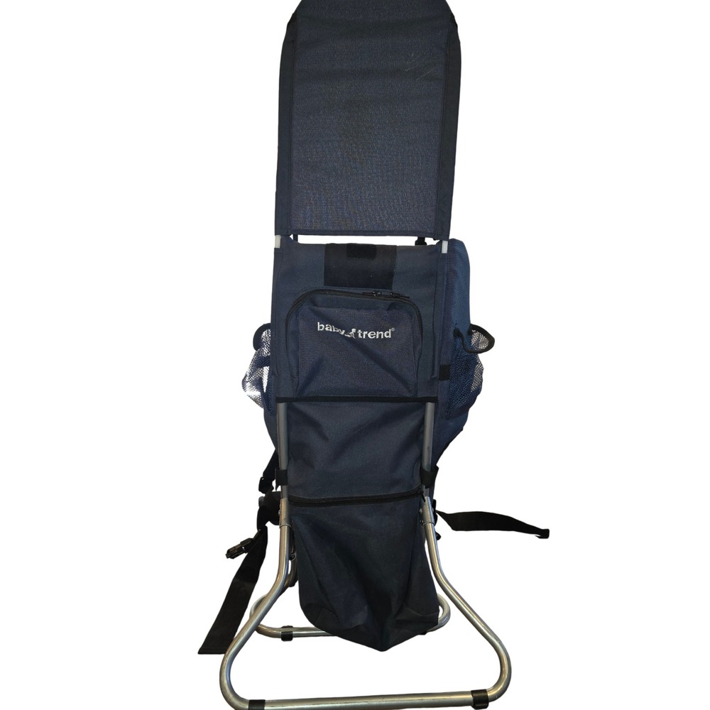 Baby Trend Blue Metal Frame Infant Child Backpack Carrier Hiking Kickstand Navy